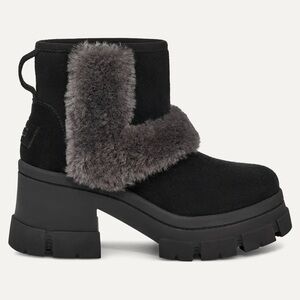 Ugg SUNBURST BLACK Lug Sole Shearling Boots in Black size 10